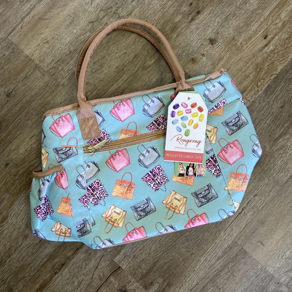Rongrong Insulated Lunch Tote Bag Purses Pattern picnik work vacation travel